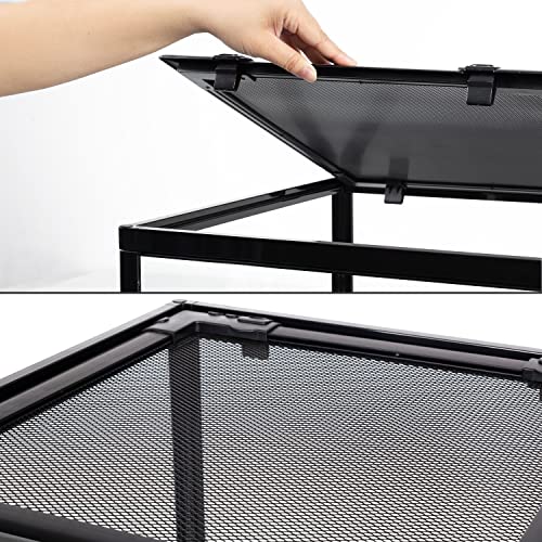 REPTIZOO 67 Gallon Large Reptile Terrarium 24"x18"x 36" Glass Paludarium Tank, Tall Reptile Enclosure Habitat with 10” Deep Base, Siphon Gravel Cleaner Set and Plants Growing Cotton Mat Included - size: 24"x18"x 36"