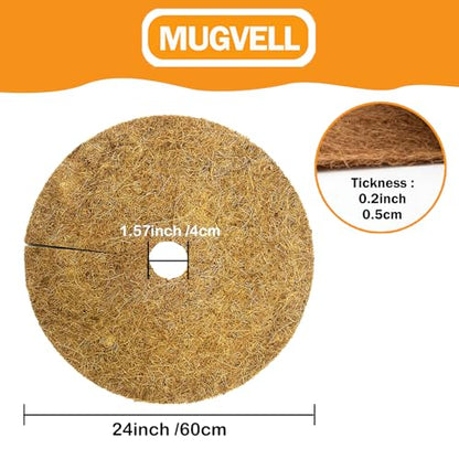 Coco Coir Mulch for Landscaping, 24 Inch Coconut Liners for Planters, 6 Pcs Coconut Fiber Tree Ring, Plant Covers from Animals,Dirt and Tree Protectors - size: 24in-6pcs
