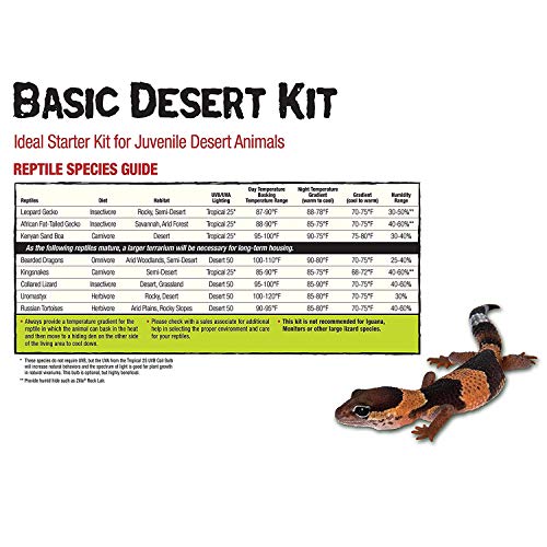 Zilla 10 Gallon Pet Reptile Starter Habitat Kit with Light and Heat for Small Desert Dwelling Animals