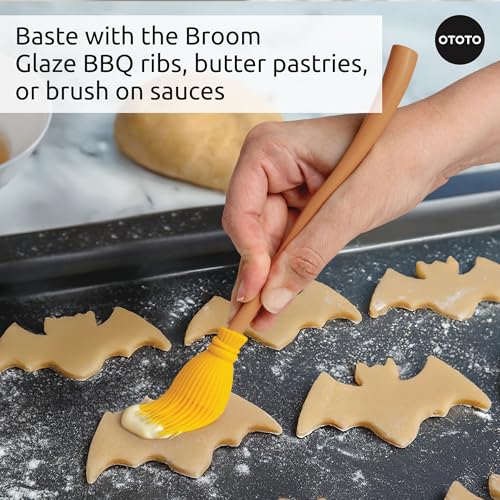 OTOTO Spatula and Pastry Brush - Silicone Heat Resistant and Basting Brush, Cooking and Baking Spatula, Spooky Witchy Gifts, Gothic Kitchen Halloween Gifts, Unique Kitchen Gadgets (Witchin) - color: Witchin