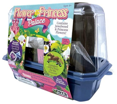 Grow Your Own Flower Princess Palace Terrarium Starter Kit - Blooming Jewelweed & Princess Flowers, Includes Pony, Royal Gems & Complete Supplies to Start Growing in a Week - style: Flower Princess Palace