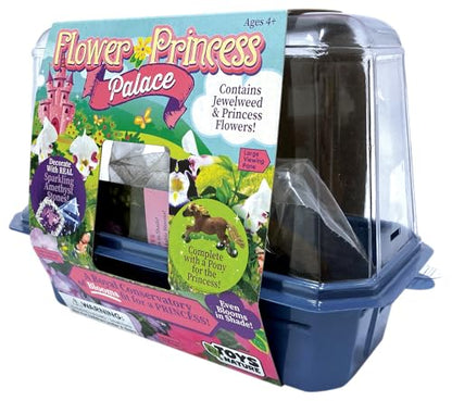 Grow Your Own Flower Princess Palace Terrarium Starter Kit - Blooming Jewelweed & Princess Flowers, Includes Pony, Royal Gems & Complete Supplies to Start Growing in a Week - style: Flower Princess Palace