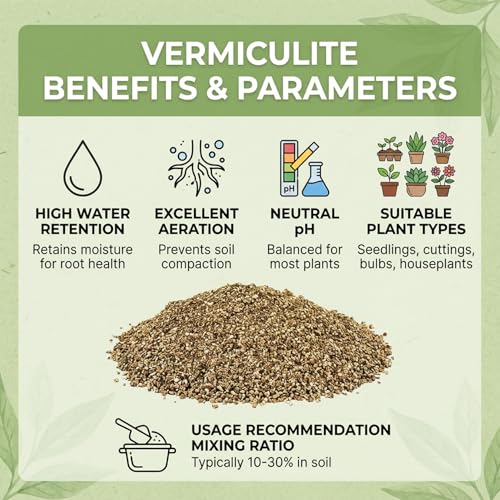 Sukh 14.6oz Organic Vermiculite for Plants - Gardening & Potting Supplies | Soil Amendment for Seed Starting, Indoor Potting, Gardening, Fine - Moisture Retention, Coarse - Aeration & Drainage - size: 1-3MM