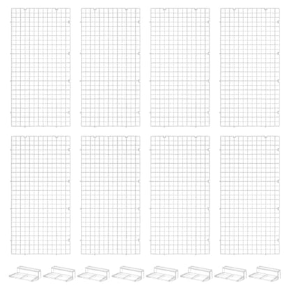 BENECREAT 8 Pcs Clear Aquarium Lid Hood, 5.9x11.7x0.3 Inch Rectangular Fish Tank Top Cover, Plastic Grid Isolation Board with 8 Pcs Aquarium Plastic Cover Board Clips