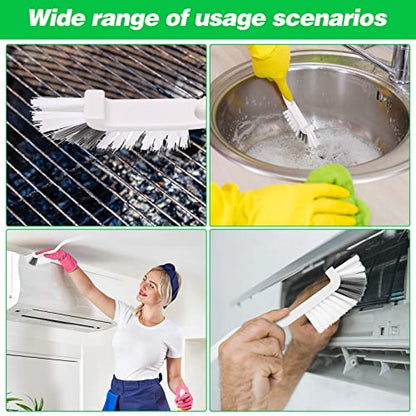 24 Pcs Kitchen Scrub Brush Bulk Sink Bathroom Edge Corner Cleaning Brush Right Angle Mini for Grout Household Dishwasher Tile Lines Window Track Deep Cleaning with Stiff Bristles