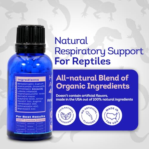 HealthyAnimals4Ever HA4E - Reptile Respiratory Support - Natural Immune-Boosting Formula for Breathing Ease, Airway Clarity & Lung Health - 300 Tablets