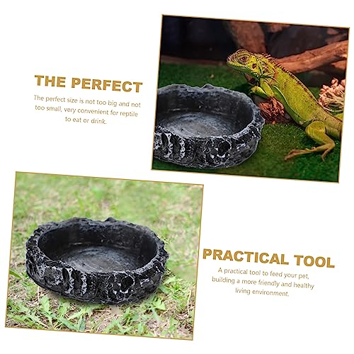 MERRYHAPY Crawling Pet Food Storage Basin Reptile Accessory Snake Water Dish Reptile Bowl Food Feeding Container Turtle Dish