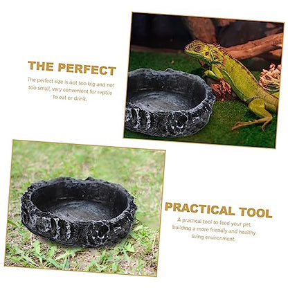 MERRYHAPY Crawling Pet Food Storage Basin Reptile Accessory Snake Water Dish Reptile Bowl Food Feeding Container Turtle Dish