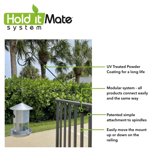 Premium - One Piece Pole 32" Extension Kit Ideal for Bird Feeders, Lighter Flower Baskets, Chimes, etc. for Vertical Spindled Deck Railings Our Original Longer Extension Hook - size: (1) 32" Extension