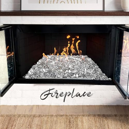 10 Pounds Fire Glass 1/2 Inch High Reflective Tempered Firepit Glass | Crystal Clear Rocks for Fireplace, Fire Pit Table, Fire Bowl and Landscaping & DIY Crafts - color: Crystal Clear, size: 1/2 inch, 10lb