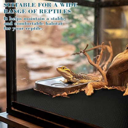 MAQIHAN Reptile Mat for Bearded Dragon Tanks - 6.5 FT Bearded Dragon Carpet | Black Terrarium Liner, Reptile Flooring, Tank Substrate for Leopard Geckos, Snakes, Tortoises and Lizards