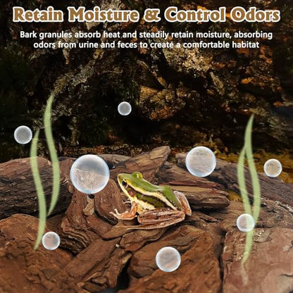 Hamiledyi Reptile Bark Bedding Tortoise Habitat Bedding Natural Wood Chips Terrarium Substrate Bearded Dragon Tank Accessories for Snake Box Turtle Gecko Hermit Crabs Pack of 2 (Large) - size: 2 Pcs-Large Reptile Bark Bedding