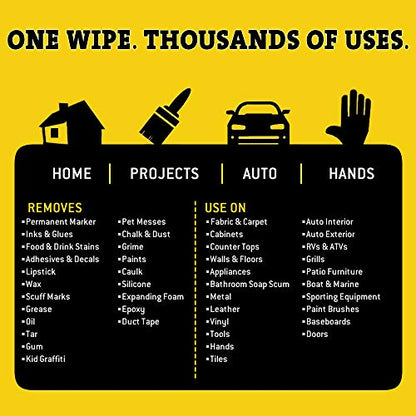 Tub O' Towels Heavy-Duty Multi-Surface Cleaning Wipes, 7" x 8", 40 Count Canister, Removes Grease, Grime, Tough Stains, Durable Disposable White Wipes for Home, Garage, Outdoor Cleaning Tasks, 2-Pack - style: 2-Pack of TW40 (7" x 8" wipes)