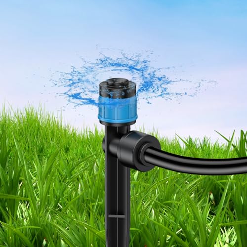 Pawfly 30 Pcs Push-to-Fit Drip Irrigation Emitters with Adjustable 360 Degree Water Flow Irrigation Drippers Drip Emitters Sprinklers with Stake Drip Irrigation System Parts for 1/4 Inch Tubing - size: 30PCS Drip Irrigation Emitters Sprayer