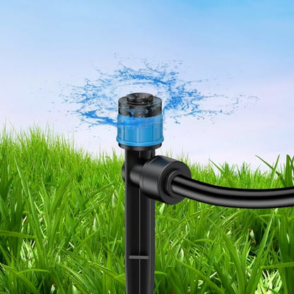 Pawfly 30 Pcs Push-to-Fit Drip Irrigation Emitters with Adjustable 360 Degree Water Flow Irrigation Drippers Drip Emitters Sprinklers with Stake Drip Irrigation System Parts for 1/4 Inch Tubing - size: 30PCS Drip Irrigation Emitters Sprayer