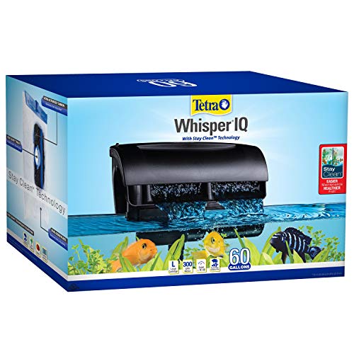Tetra Whisper IQ 300 GPH Power Filter For Aquariums | For Fish Tanks Up To 60 Gallons, Whisper Quiet, Freshwater Or Marine Fish, Stay Clean Technology For Healthy pH Levels - size: 60-Gallon