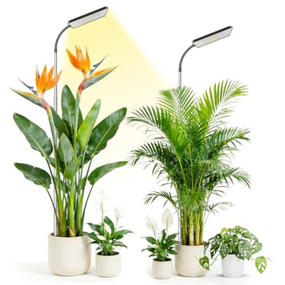 Plant Lights for Indoor Growing, 306LEDs Full Spectrum Grow Light | 7.9in Grow lights, 10-65in Height Adjustable for Growing Large Plants, 6/12/16 Timer,5 Dimmable Levels, 3 light Modes.2 Pack - size: 2 Pack