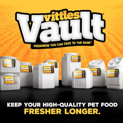 Vittles Vault Traditional Pet Food Storage Container For Dog Kibbles/Bird Seed/Oatmeal/Rice/Flour/Cereal, BPA Free Plastic, Sealed Airtight For Cat Food, Up To 30 lb, Made in USA, With Scoop, Gray - size: 30 Pounds