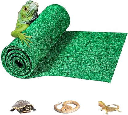 Reptile Carpet Terrarium Liner Bedding Substrate Sand Mat for Cage Lizard Bearded Dragon Gecko Snake Tortoise 48" x 18" (Green) - color: Green