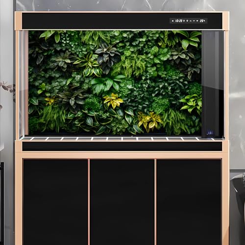 Vertical Garden Aquarium Background Lush Green Tropical Leaves Terrarium Background Living Wall Tropical Green Plants Fish Tank Background Natural Green Leaves Reptile Habitat Background 24x16in - color: Grass Green, size: 24(W)x16(H)in