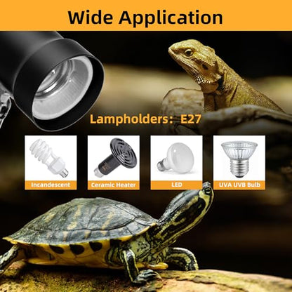 Reptile Heat Lamp with 360° Rotatable Clamp Basking Spot Light with 50W UVA UVB Heat Bulb Simulated Sunlight Heating Lamp for Turtles Lizards Snakes Amphibian Terrariums Tanks - size: Reptile Heat Lamp (Standard)