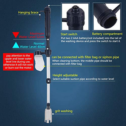 Electric Aquarium Filter Pump Powerful Automatic Fish Tank Water Cleaning Tool Adjustable Height for Freshwater Saltwater Aquariums Acrylic Material 57cm 80cm