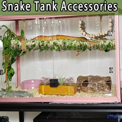 Snake Climbing Stick is Suitable for Ball Python Lizard Tarantula Snake Hermit Crab Leopard Gecko Tree Frog Climber Accessory Terrarium Habitat Decoration (L(26.3inch-43.7inch))
