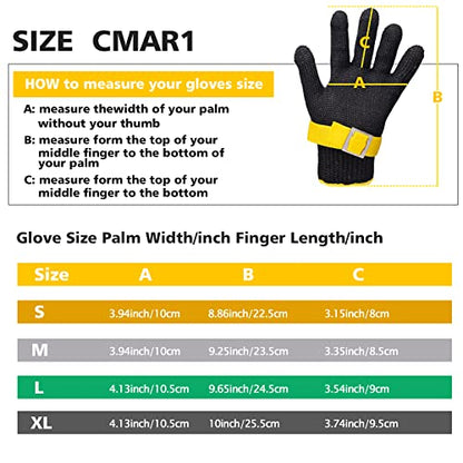 Schwer ANSI A9 Cut Resistant Glove, Food Grade Stainless Steel Wire Mesh, Knife Cutting Gloves, Butcher Meat, S(Pack of 1) - size: Small (Pack of 1), style: 3.0 Black Steel Wire+hppe