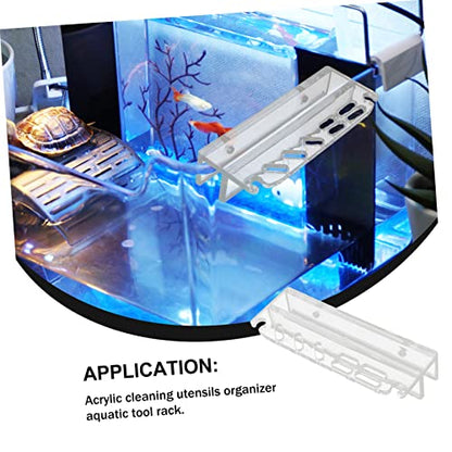 KESYOO Water Grass Tool Organizer Acrylic Cleaning Tool Holder Fish Tank Storage Rack