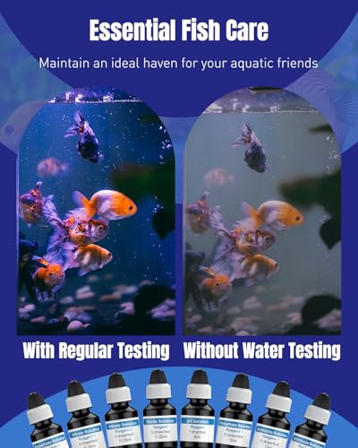 Pawfly 5 in 1 Aquarium Water Master Test Kit, Fish Tank Water Testing Kit | Aquarium Water Test Kit for pH Nitrite Nitrate Ammonia & Phosphate, Aquarium Test Kit for Freshwater & Saltwater Fish Tanks - color: Blue Standard Kit Pack