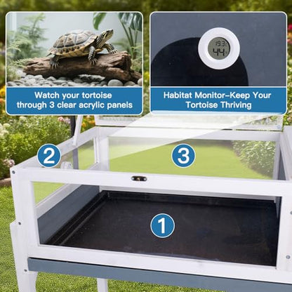 Tortoise Enclosure Turtle Cage Indoor Reptile for Small Animals Lizards