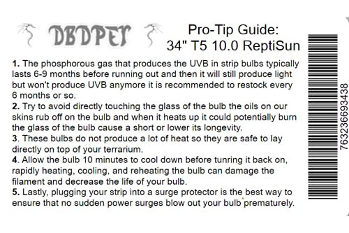 Zoomed Reptisun 34" 10.0 T5HO UV-B Bulb - Includes Attached Pro-Tip Guide - Great for Bearded Dragons, and Chameleons