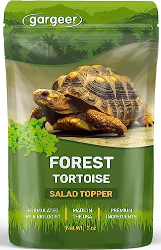 Gargeer 2oz Forest Tortoise Salad Topper. Enhanced Appetite, USA Made | Black soldier fly larvae, dried fig & floral topper! Boosts forest tortoise appetite with protein, fiber & vitamins - size: 2 Ounce (Pack of 1)