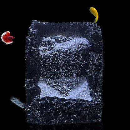 Fish Tank Decoration Rockery, Aquarium Mountain View Stone with Underwater Sand, Small Fish Tank Rockery Cave Waterfall, Resin Rockery Decor, Landscape Ornament Decorations Medium