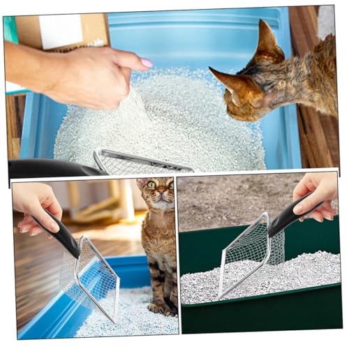 Stainless Steel Cat Litter Scoop Metal Sifting Shovel for Easy Waste Removal Compact for Travel for Cats and Reptiles Efficient Pet Supply