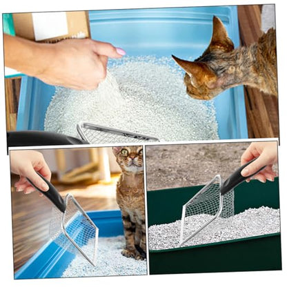 Stainless Steel Cat Litter Scoop Metal Sifting Shovel for Easy Waste Removal Compact for Travel for Cats and Reptiles Efficient Pet Supply