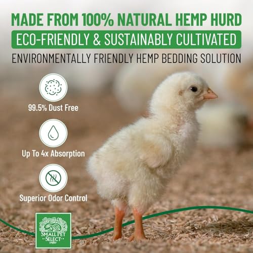 Small Pet Select Hemp HURD Chicken Coop Bedding, Odor Control, 18 lb | Ultra-Premium Biodegradable Bedding, Eco-Friendly Odor Control, Low Dust, For Chicken Coops, Runs & Brooders - size: 18 LB
