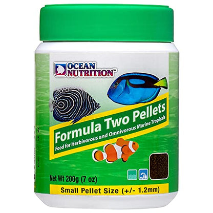Ocean Nutrition Formula Two Pellets - Fish Food for Herbivorous & Omnivorous Marine Tropical Fish, High Protein(40%) - 7 oz (200 g) Small Pellets - size: 7 Ounce (Pack of 1), style: Small Pellet Size (+/- 1.2mm)