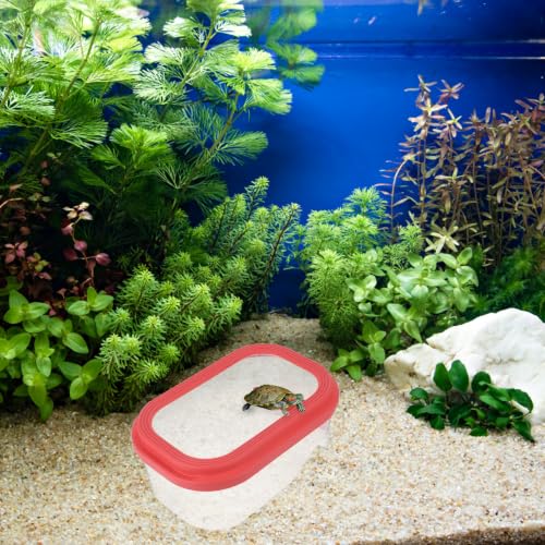 Cabilock Plastic Turtle Tank Starter Kit with Spacious Abs Habitat and Basking Platform for Turtles and Small Reptiles for Home Use