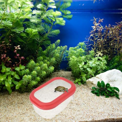 Cabilock Plastic Turtle Tank Starter Kit with Spacious Abs Habitat and Basking Platform for Turtles and Small Reptiles for Home Use