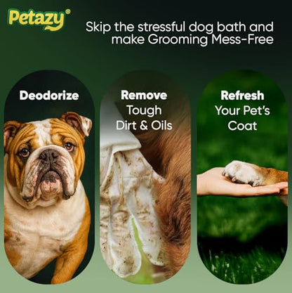 Pet Glove Wipes for Dogs & Cats – Hypoallergenic Thick Cleaning Gloves with Aloe & Coconut Oil for Paws, Face, Ears & Butt, Instant No Rinse Grooming Wipes to Deodorize and Hydrate, 25 Pack - color: 25 Glove Wipes