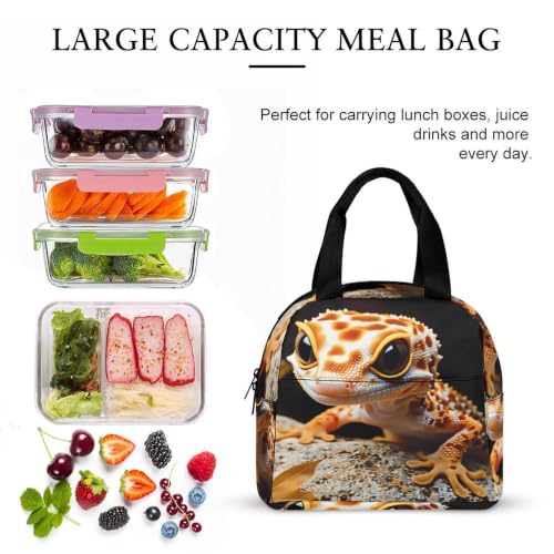 Gecko Rock Leaves Lunch Bag for Women Men | Insulated Lunch Box Leakproof Food Meal Containers Reusable Foldable 6L Capacity Lunch Tote Bags for Work Picnic Travel - color: style-10