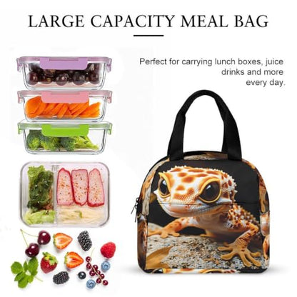 Gecko Rock Leaves Lunch Bag for Women Men | Insulated Lunch Box Leakproof Food Meal Containers Reusable Foldable 6L Capacity Lunch Tote Bags for Work Picnic Travel - color: style-10
