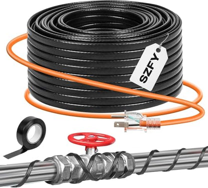 3FT~200FT Heat Tape for Water Pipes -40°F Deicing Pipe Heat Cables for Roof (80FT) - size: 80FT