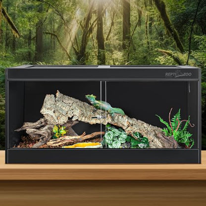 REPTI ZOO 120 Gallon PVC Reptile Tank Terrarium, 48x24x24 Reptile Terrarium for Ball Python Snake Bearded Dragon Gecko, Large Reptile Glass Tank with Sliding Door & Screen Ventilation - style: 48x24x24"