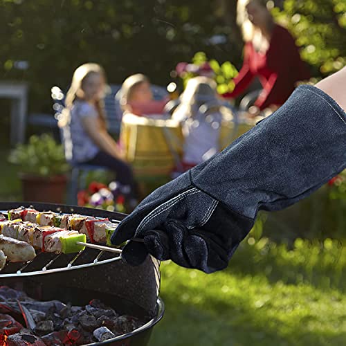 Welding Gloves, 16 Inch Bite Proof Animal Handling Gloves Cotton Protection Anti Scalding Heat Resistant Gloves Durable Scratch Bite Resistant Gloves for BBQ Grooming Reptile Welder Porter