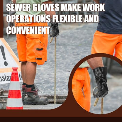 Teenyyou 4 Pairs Sewer Snake Gloves Non Slip and Reusable PVC Sewer Abrasion Resistant Drain Cleaning Waterproof Safety Plumbing Snake Gloves for Men Women Plumber Tools (Black,Regular) - color: Black, size: Standard