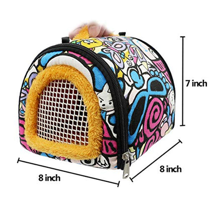 KAMEIOU Small Animal Carrier Bag Small Guinea Pig Hedgehog Carriers with Detachable Strap Double Zipper Travel Pets Small Guinea Pig Chinchillas Hamster Rat Hedgehog Sling Carry Bag for Small Animals