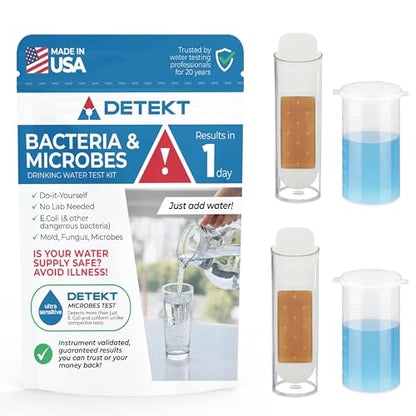 Detekt® Bacteria in Water Test Kit - Drinking, Tap & Well Water - 72 Hrs