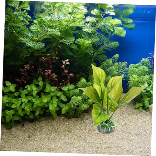 LIFKOME Reptile Tank Decor Lifelike Aquarium Fake Plant Resin Water Grass Ornament for Fish Tanks Turtle Habitats and Terrariums Realistic Aquatic Landscape Decoration